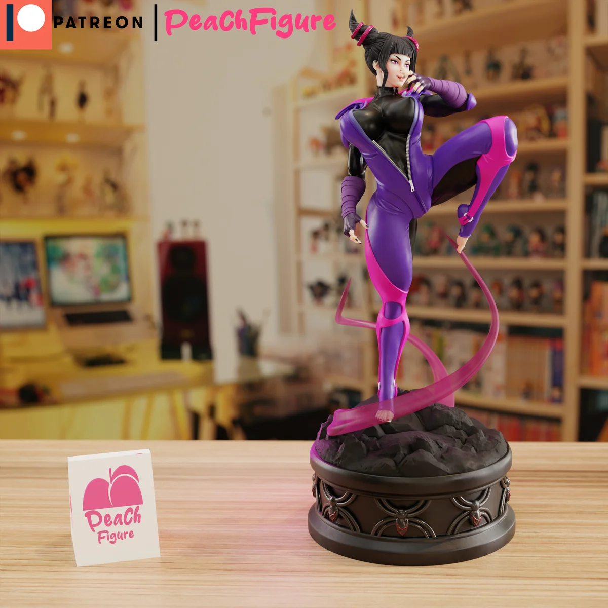 Juri | Fan Art | 3D Printed Resin Model Garage Kit | *Un-Painted* | Peach Figure 3