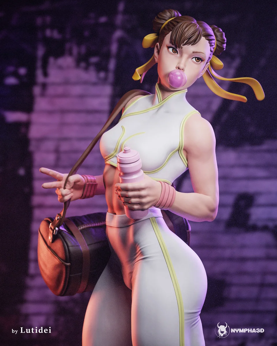 Chun Li (Gym) | Fan Art | 3D Printed Resin Model Garage Kit | *Un-Painted* | Nympha3D 11