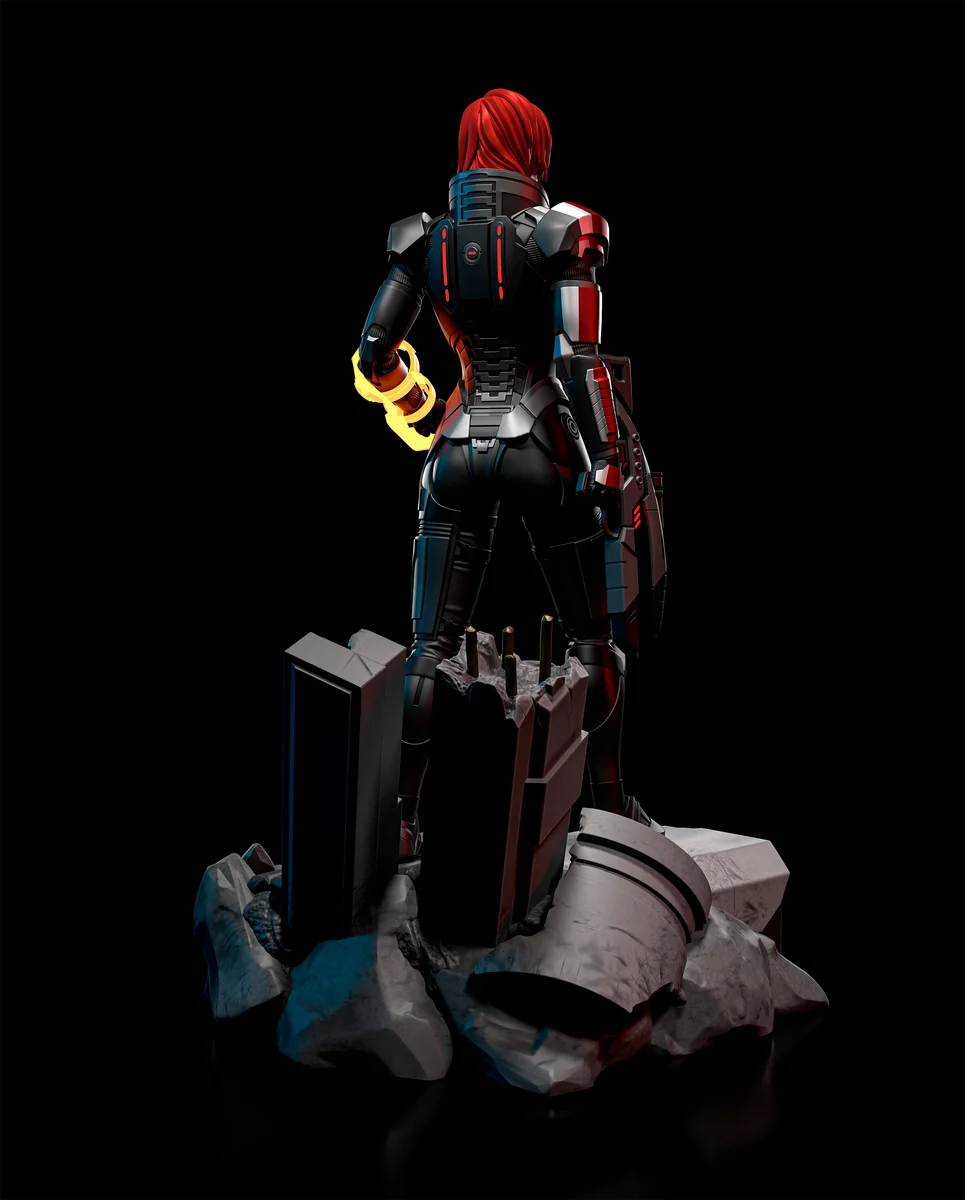 Commander Shepard Female | Fan Art | 3D Printed Resin Model Garage Kit | *Un-Painted* | H3LL Creator 4