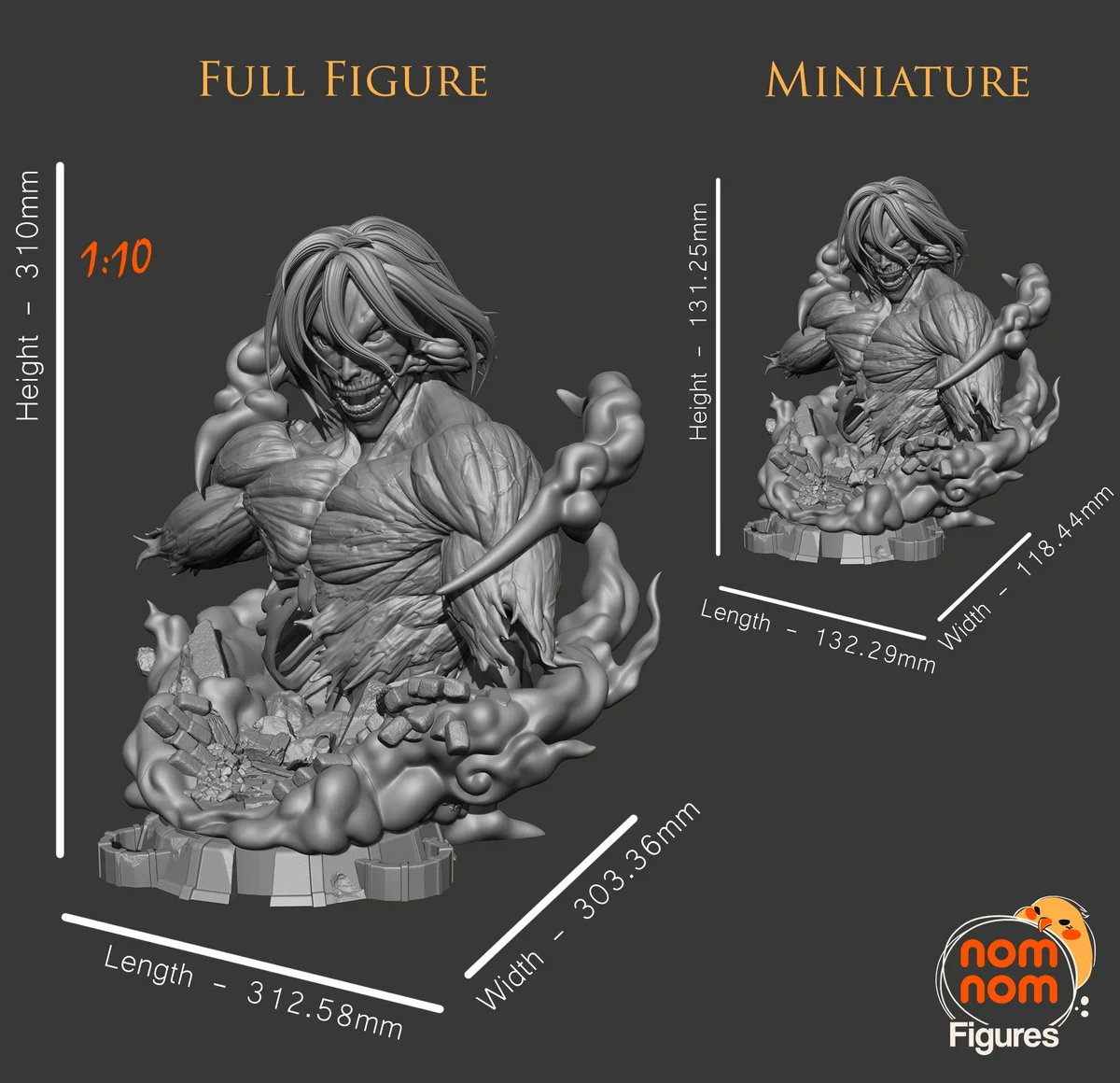 Titan Eren & Mikasa | Fan Art | 3D Printed Resin Model Garage Kit | *Un-Painted* | Nomnom 4