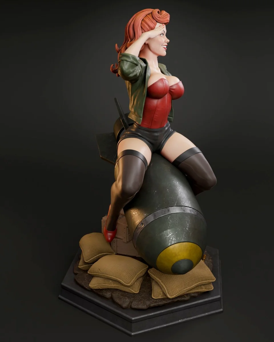 Air Force Bombshell | Fan Art | 3D Printed Resin Model Garage Kit | *Un-Painted* | Abe3D 3