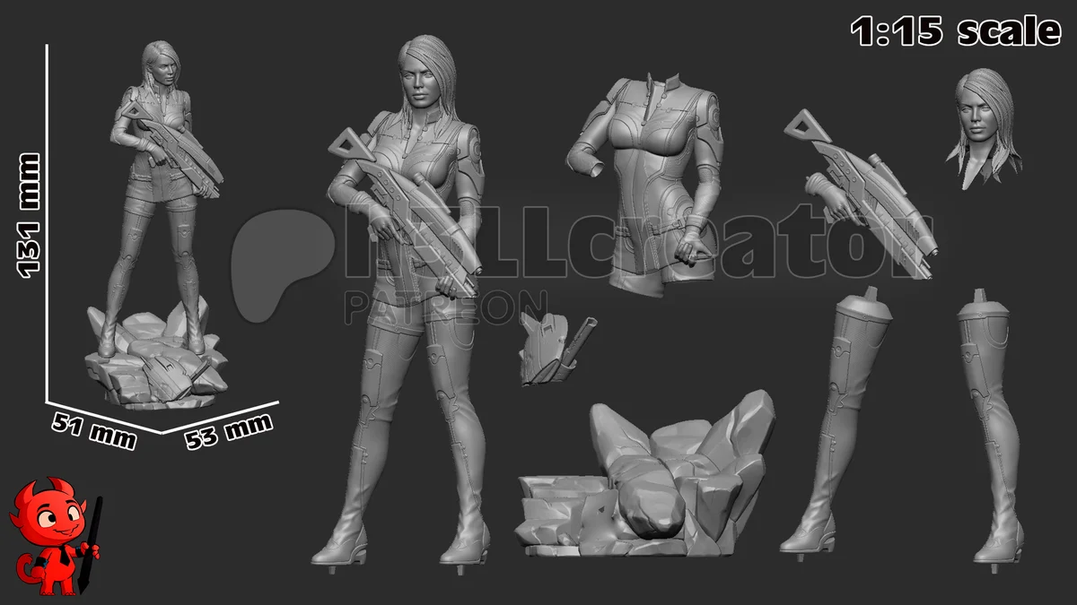 Ashley Williams | Fan Art | 3D Printed Resin Model Garage Kit | *Un-Painted* | H3LL Creator 14
