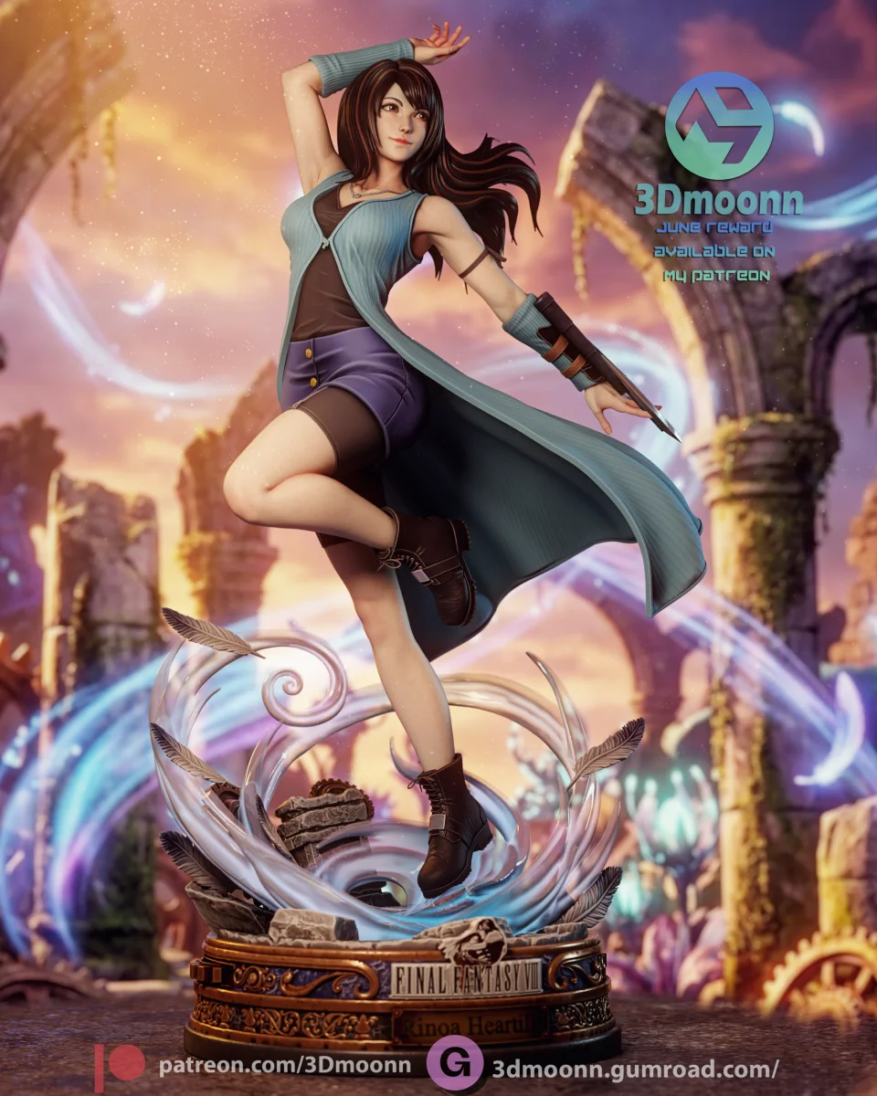 Rinoa Heartilly | Fan Art | 3D Printed Resin Model Garage Kit | *Un-Painted* | 3DMoonn 3