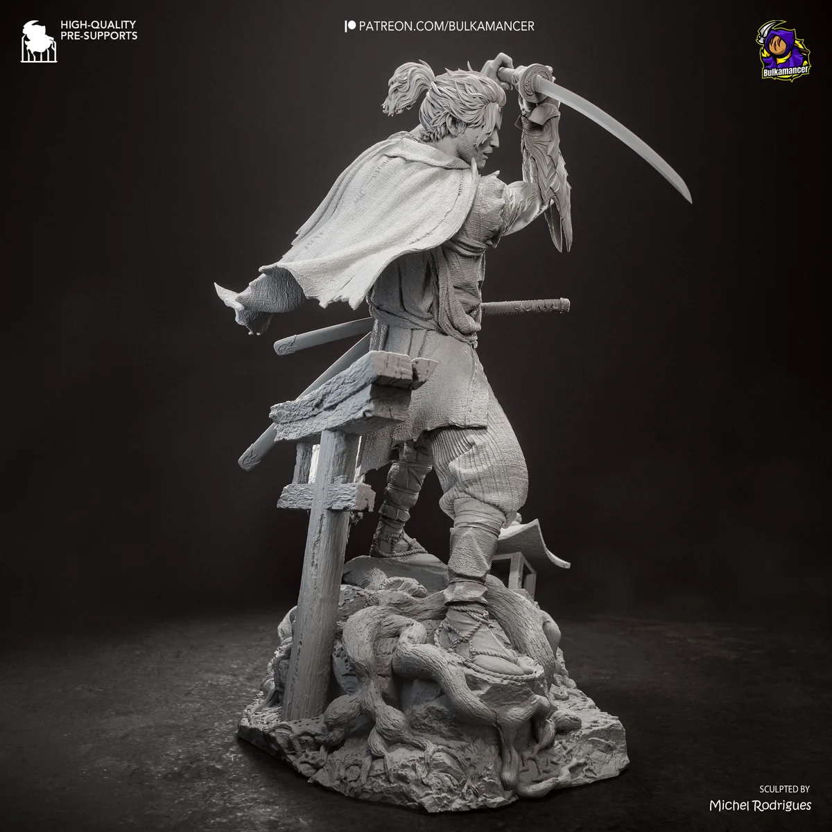 Miyamoto Musashi | Fan Art | 3D Printed Resin Model Garage Kit | *Un-Painted* | Bulkamancer 12