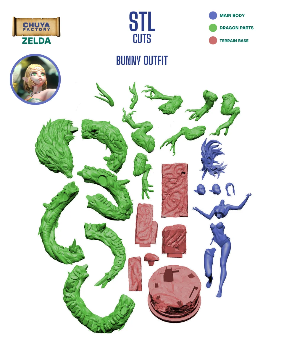 Zelda | Fan Art | 3D Printed Resin Model Garage Kit | *Un-Painted* | Chuya Factory 30