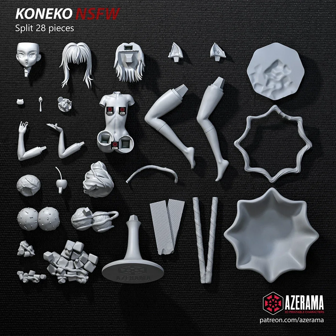 Koneko | Fan Art | 3D Printed Resin Model Garage Kit | *Un-Painted* | Azerama 4