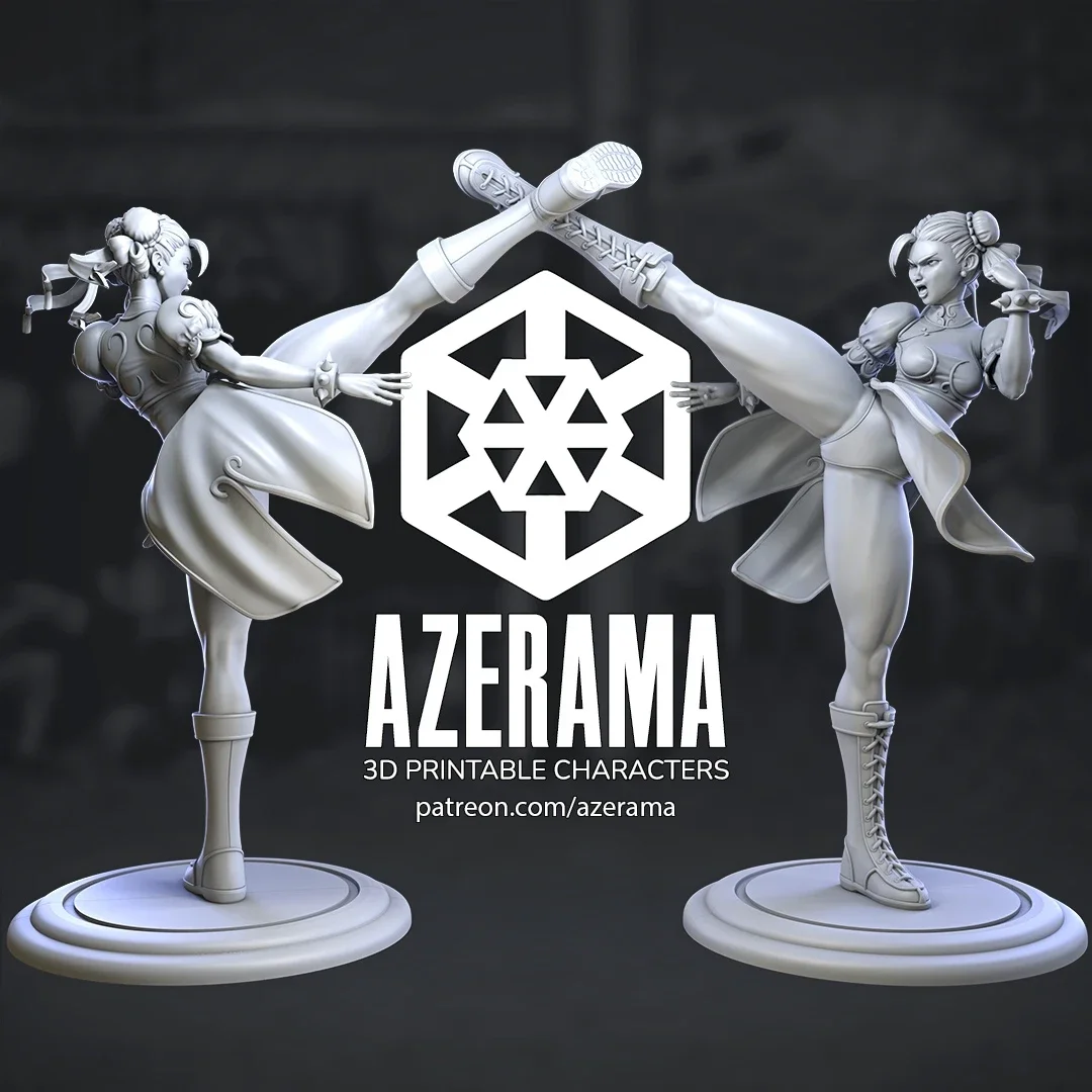Fighter | Fan Art | 3D Printed Resin Model Garage Kit | *Un-Painted* | Azerama 3