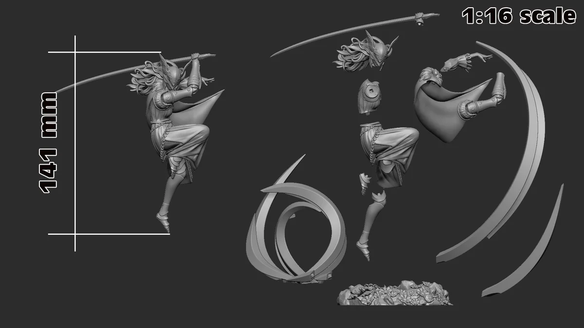 Malenia | Fan Art | 3D Printed Resin Model Garage Kit | *Un-Painted* | H3LL Creator 5