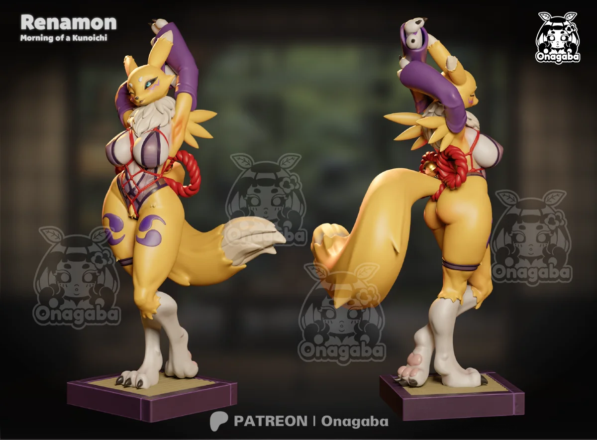 Renamon - Kunoichi | Fan Art | 3D Printed Resin Model Garage Kit | *Un-Painted* | ONAGABA 6