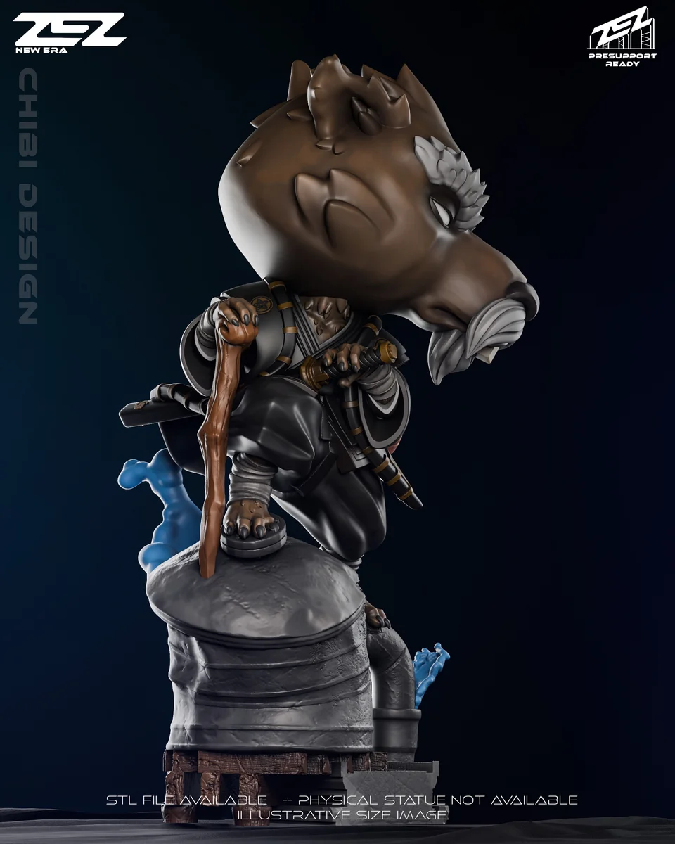 Chibi Master Splinter | Fan Art | 3D Printed Resin Model Garage Kit | *Un-Painted* | ZEZ Studio 4