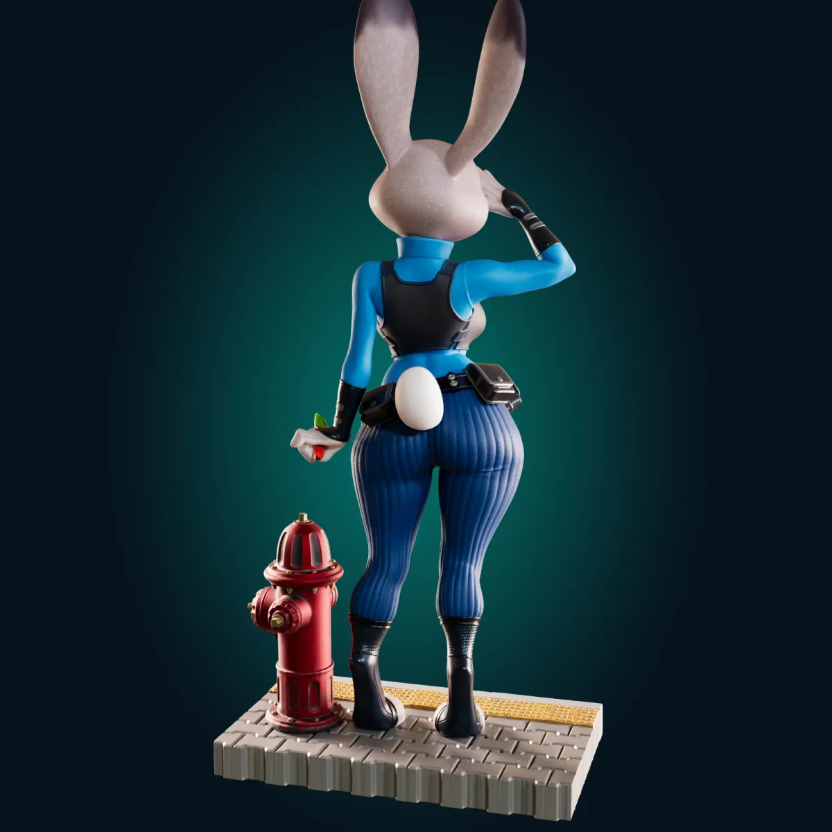 Officer Bunny | Fan Art | 3D Printed Resin Model Garage Kit | *Un-Painted* | Officer Rhu 2
