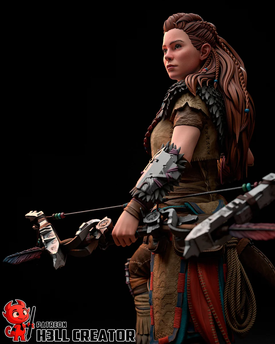Aloy | Fan Art | 3D Printed Resin Model Garage Kit | *Un-Painted* | H3LL Creator 3