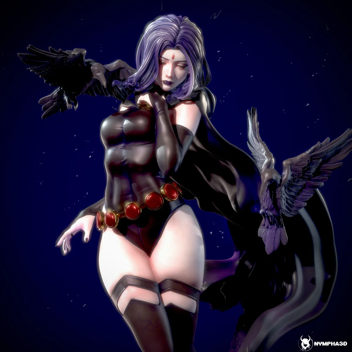 Raven | Fan Art | 3D Printed Resin Model Garage Kit | *Un-Painted* | Nympha3D 6