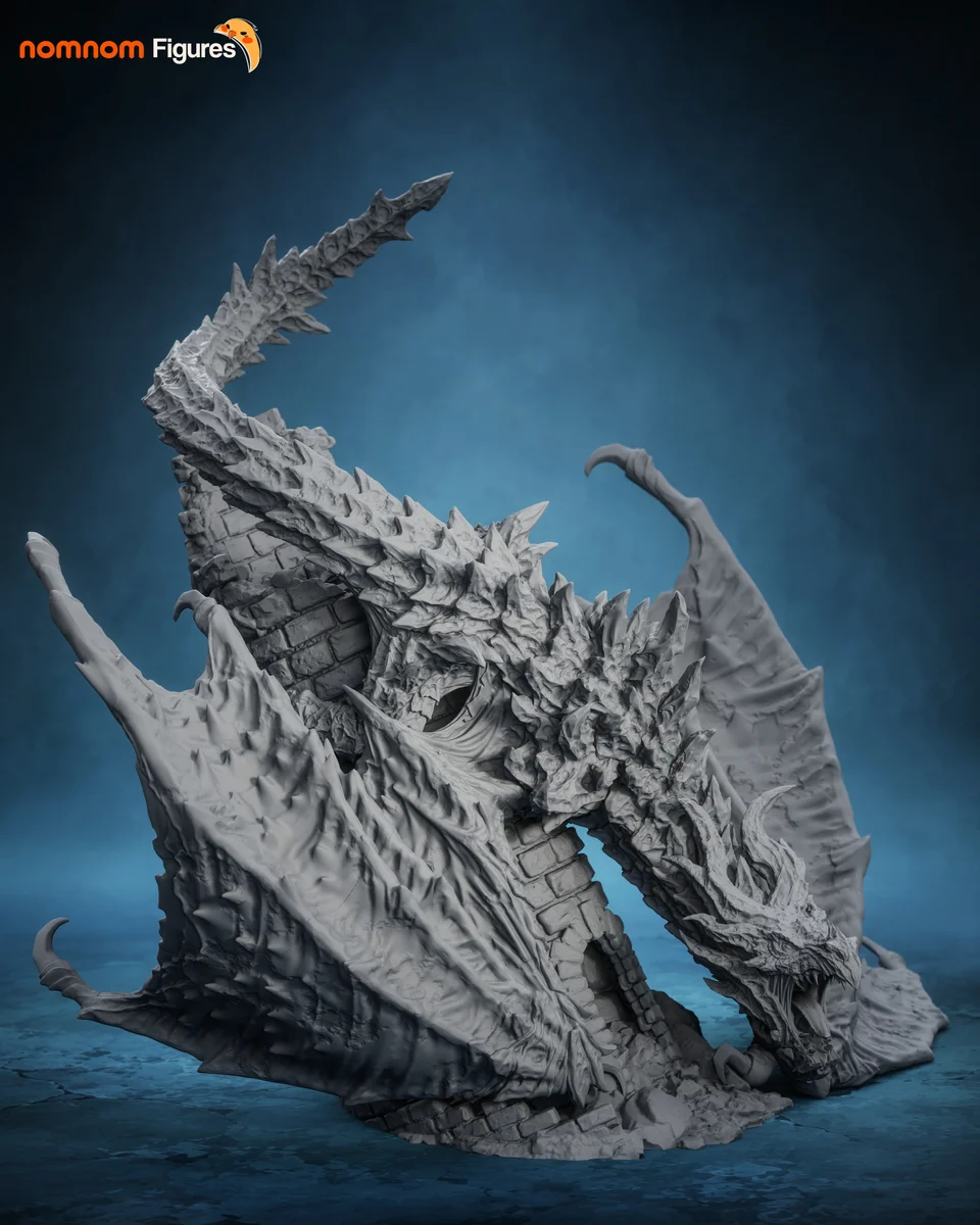 Alduin | Fan Art | 3D Printed Resin Model Garage Kit | *Un-Painted* | Nomnom 10