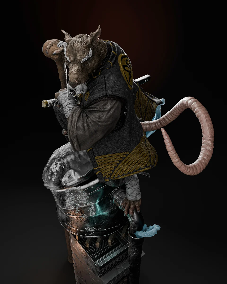 Master Splinter | Fan Art | 3D Printed Resin Model Garage Kit | *Un-Painted* | ZEZ Studio 9
