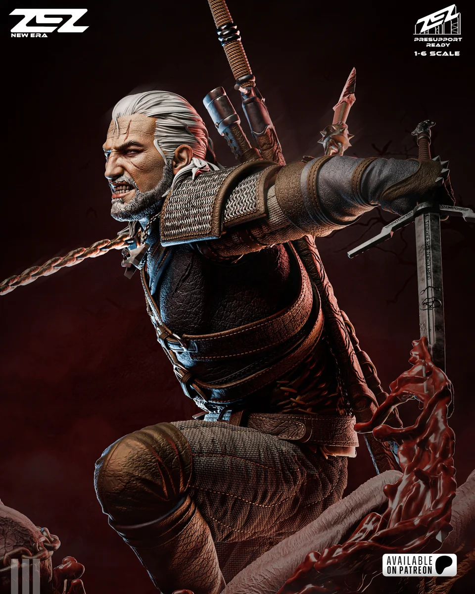 Geralt | Fan Art | 3D Printed Resin Model Garage Kit | *Un-Painted* | ZEZ Studio 6