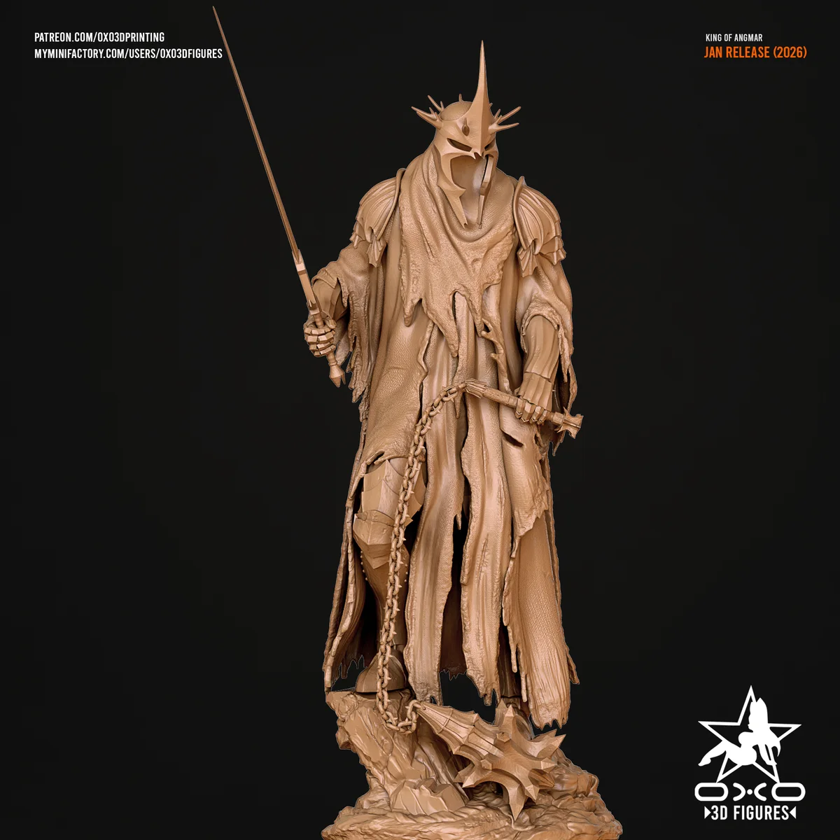 Witch King | Fan Art | 3D Printed Resin Model Garage Kit | *Un-Painted* | OXO3D 5