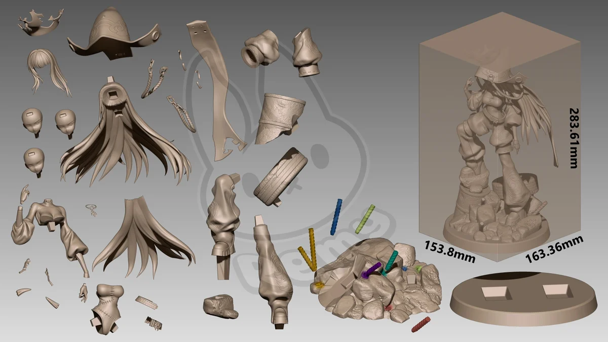 Mori Calliope | Fan Art | 3D Printed Resin Model Garage Kit | *Un-Painted* | Remy Sculpts 9