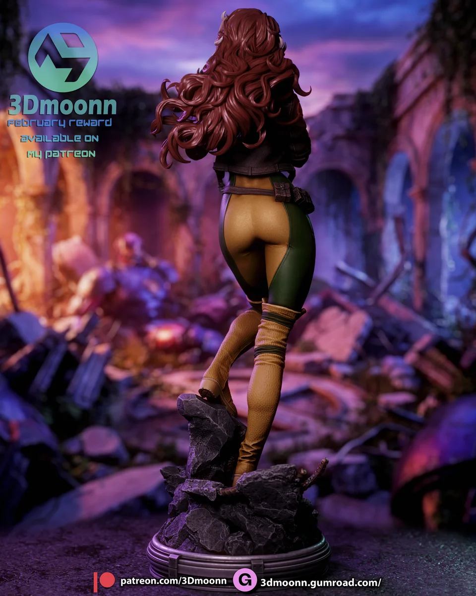 Rogue | Fan Art | 3D Printed Resin Model Garage Kit | *Un-Painted* | 3DMoonn 5
