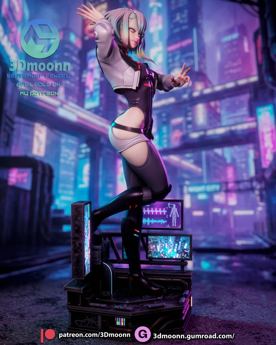 Lucy - Cyberpunk Edgerunners | Fan Art | 3D Printed Resin Model Garage Kit | *Un-Painted* | 3DMoonn 3