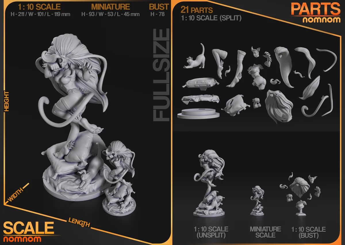 Felicia Rosemary | Fan Art | 3D Printed Resin Model Garage Kit | *Un-Painted* | Nomnom 3