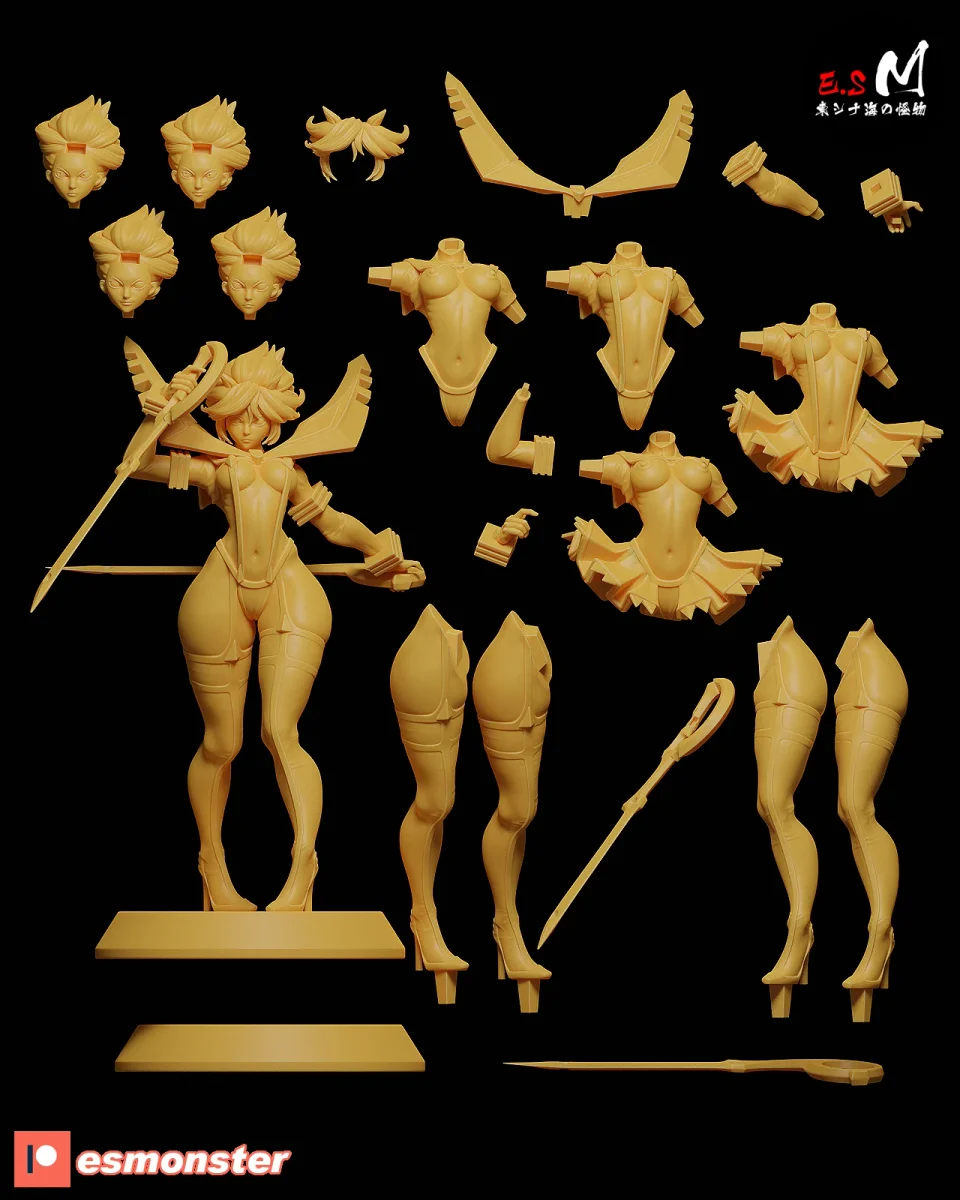 Ryuko | Fan Art | 3D Printed Resin Model Garage Kit | *Un-Painted* | ES Monster 7