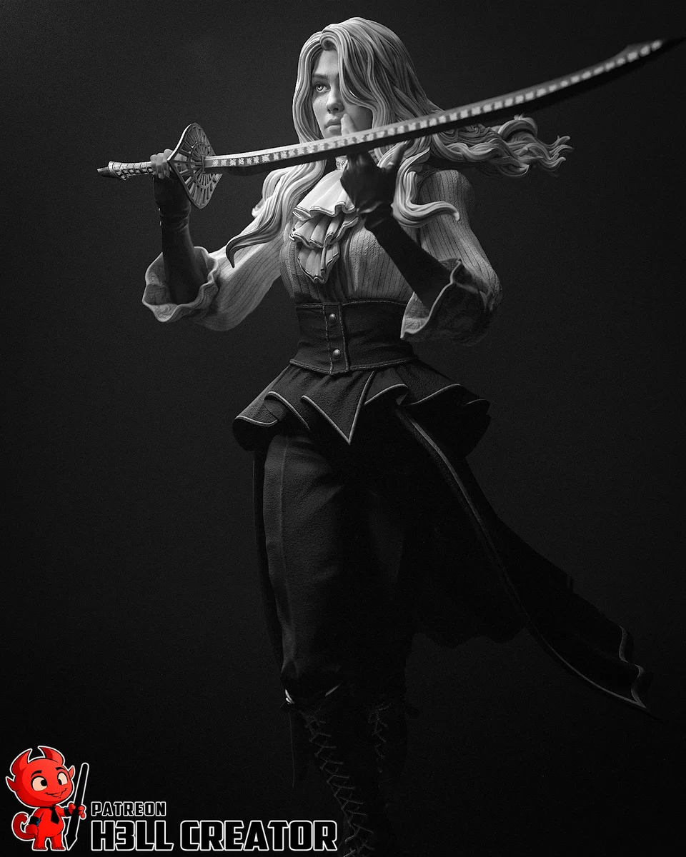 Maelle | Fan Art | 3D Printed Resin Model Garage Kit | *Un-Painted* | H3LL Creator 4
