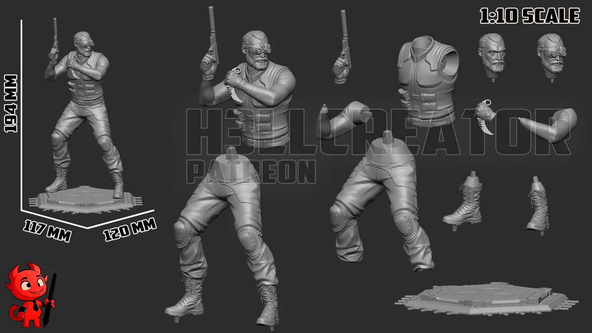 Navy Seal with Night-Vision Goggles | Fan Art | 3D Printed Resin Model Garage Kit | *Un-Painted* | H3LL Creator 12