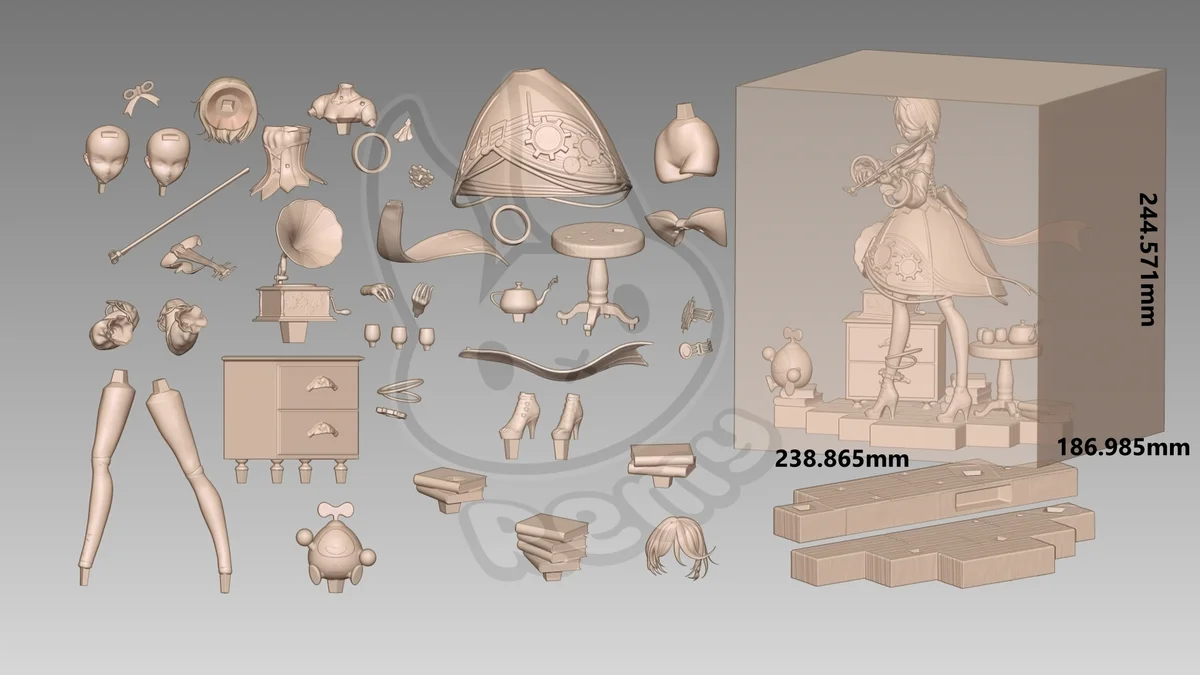 Cecilia Immergreen | Fan Art | 3D Printed Resin Model Garage Kit | *Un-Painted* | Remy Sculpts 10