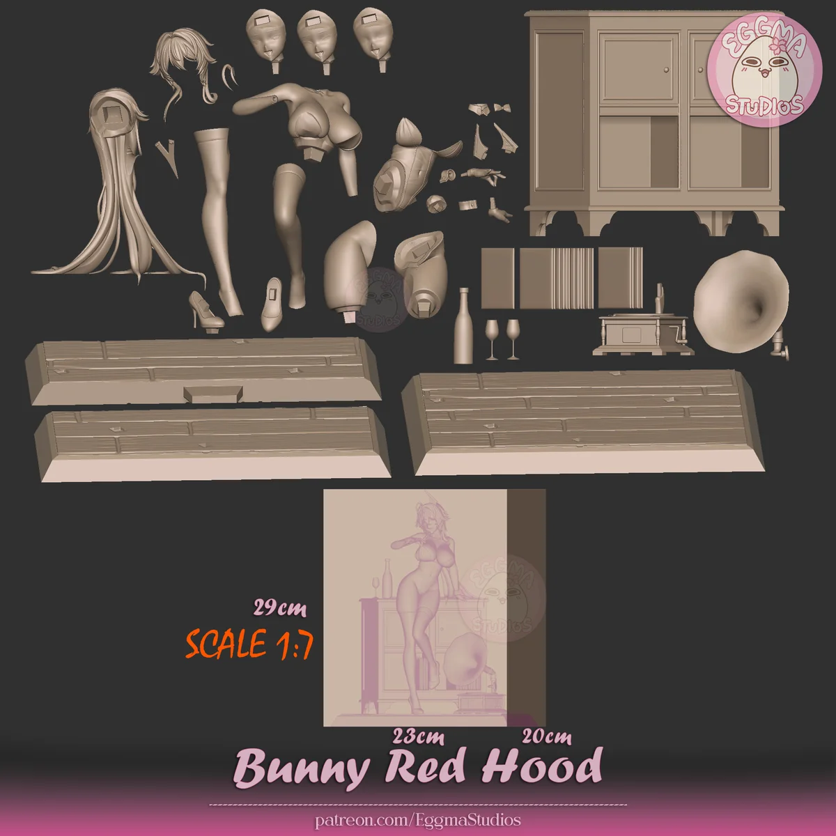 Red Hood - (Bunny) | Fan Art | 3D Printed Resin Model Garage Kit | *Un-Painted* | EggmaStudios 14