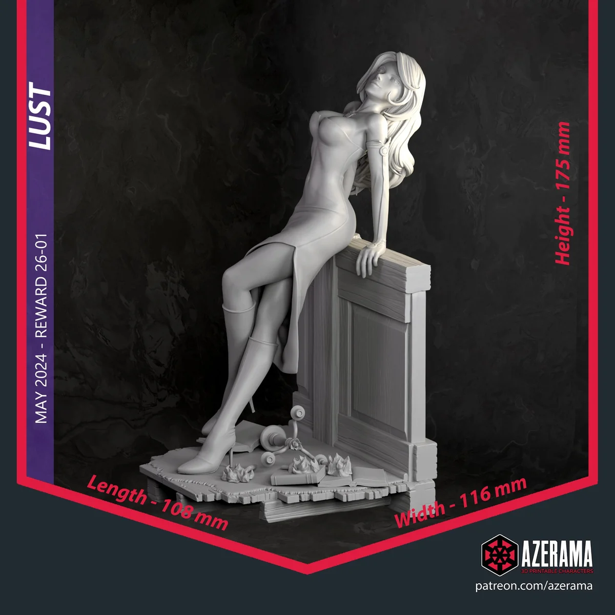 Lust | Fan Art | 3D Printed Resin Model Garage Kit | *Un-Painted* | Azerama 8
