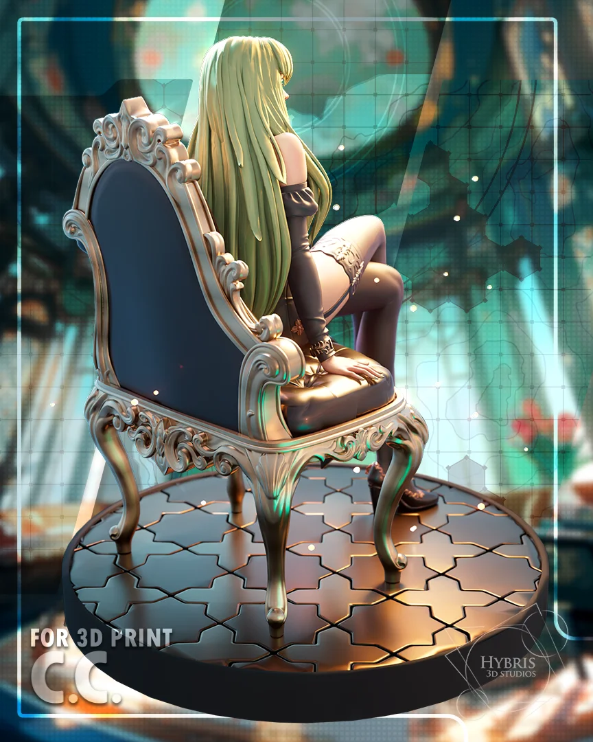 C.C. (Empress Dress) | Fan Art | 3D Printed Resin Model Garage Kit | *Un-Painted* | Hybris Studios 6