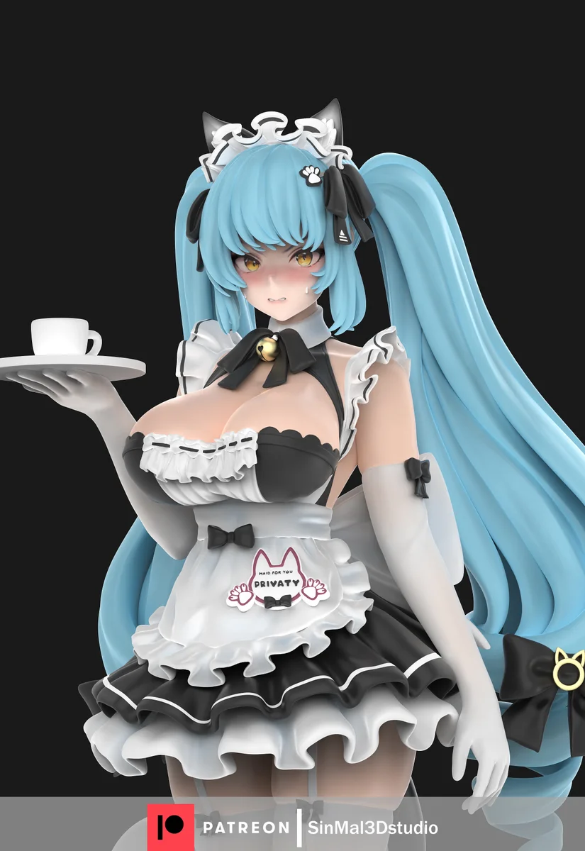 Privaty Maid | Fan Art | 3D Printed Resin Model Garage Kit | *Un-Painted* | Sin3Dstudio