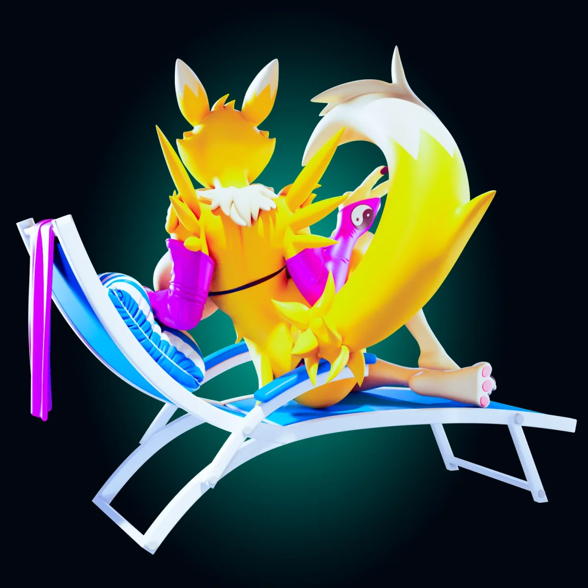 Renamon | Fan Art | 3D Printed Resin Model Garage Kit | *Un-Painted* | Officer Rhu 2