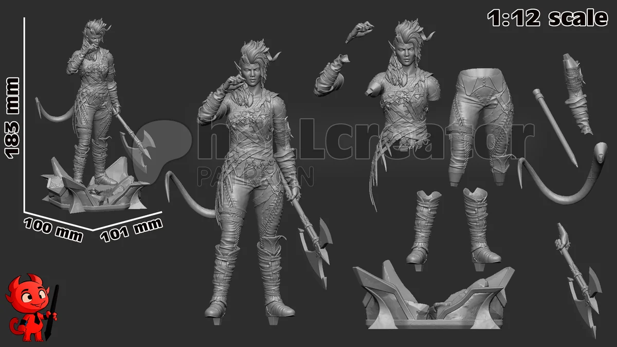 Karlach | Fan Art | 3D Printed Resin Model Garage Kit | *Un-Painted* | H3LL Creator 10