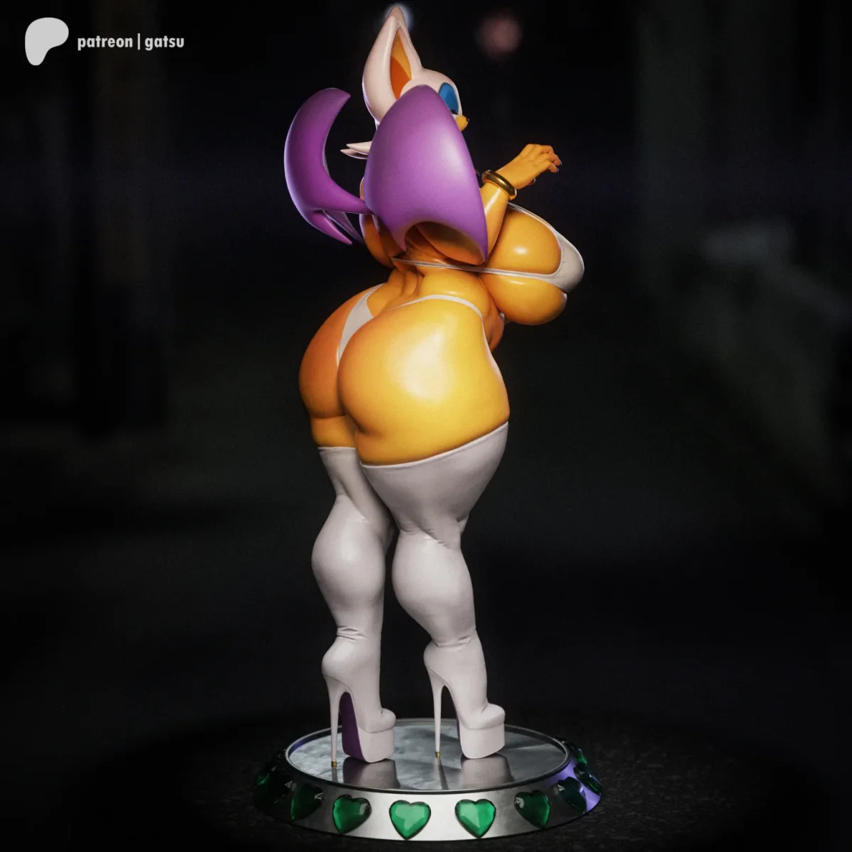 Rouge the Bat | Fan Art | 3D Printed Resin Model Garage Kit | *Un-Painted* | Gatsu Studios 6