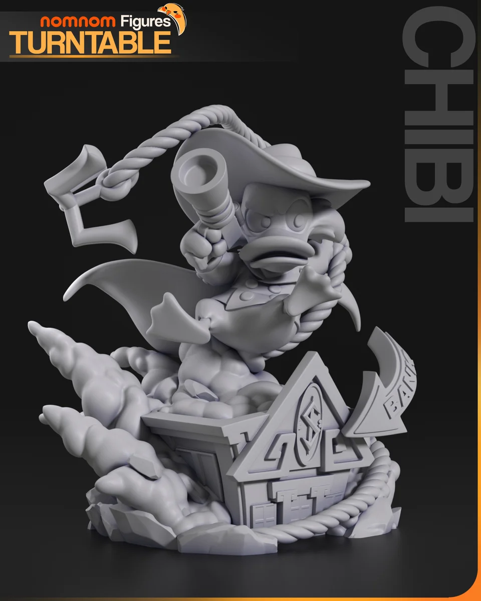Chibi Darkwing Duck | Fan Art | 3D Printed Resin Model Garage Kit | *Un-Painted* | Nomnom 6