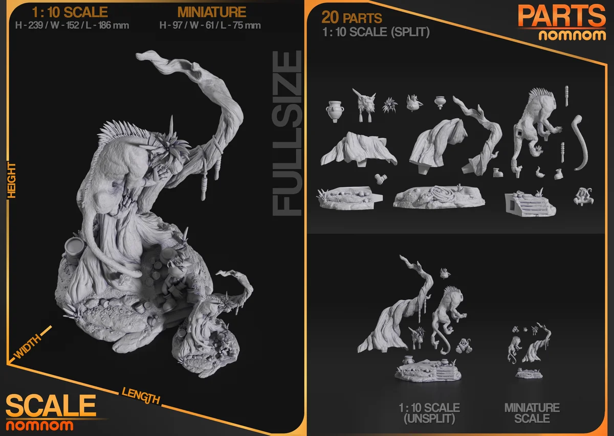 Red XIII | Fan Art | 3D Printed Resin Model Garage Kit | *Un-Painted* | Nomnom 11