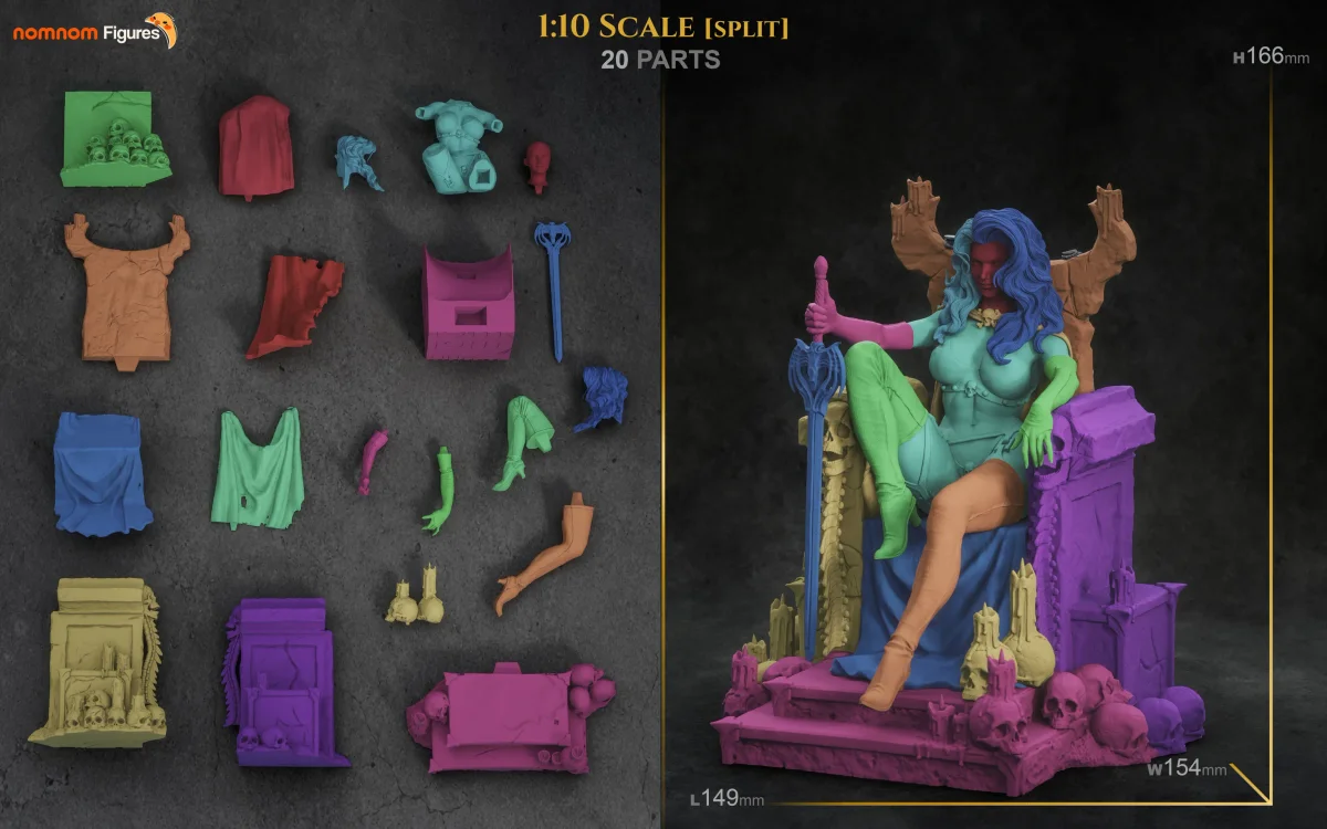 Lady Death | Fan Art | 3D Printed Resin Model Garage Kit | *Un-Painted* | Nomnom 10