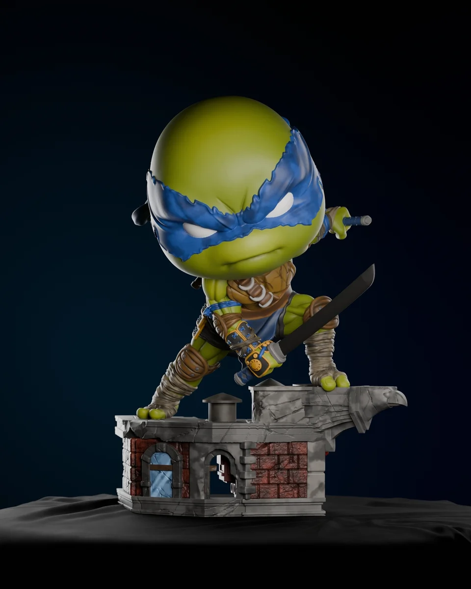 Chibi Leonardo | Fan Art | 3D Printed Resin Model Garage Kit | *Un-Painted* | ZEZ Studio