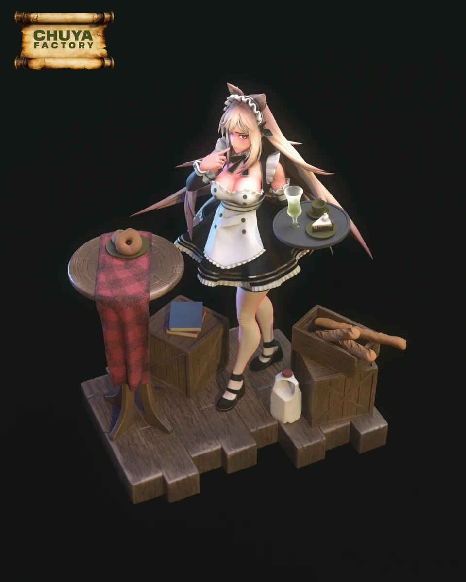 Maid Rapi | Fan Art | 3D Printed Resin Model Garage Kit | *Un-Painted* | Chuya Factory 3