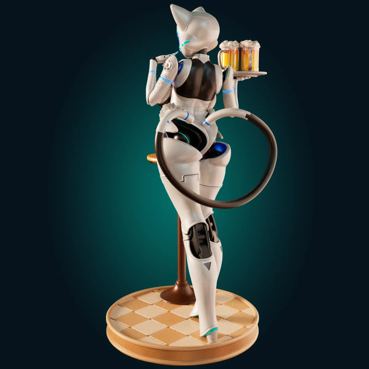 Neko-Bot | Fan Art | 3D Printed Resin Model Garage Kit | *Un-Painted* | Officer Rhu 3