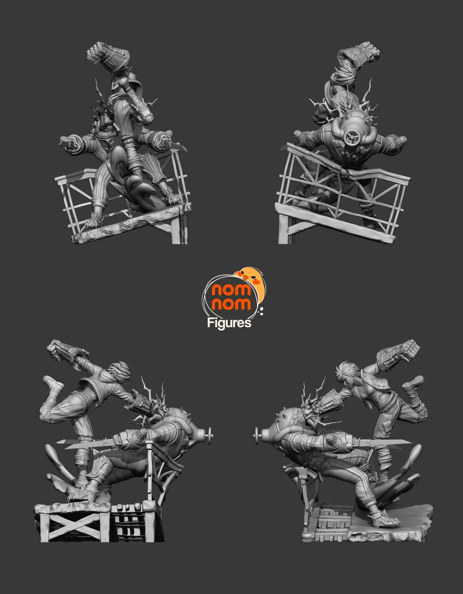 Vi vs Chemtank | Fan Art | 3D Printed Resin Model Garage Kit | *Un-Painted* | Nomnom 5