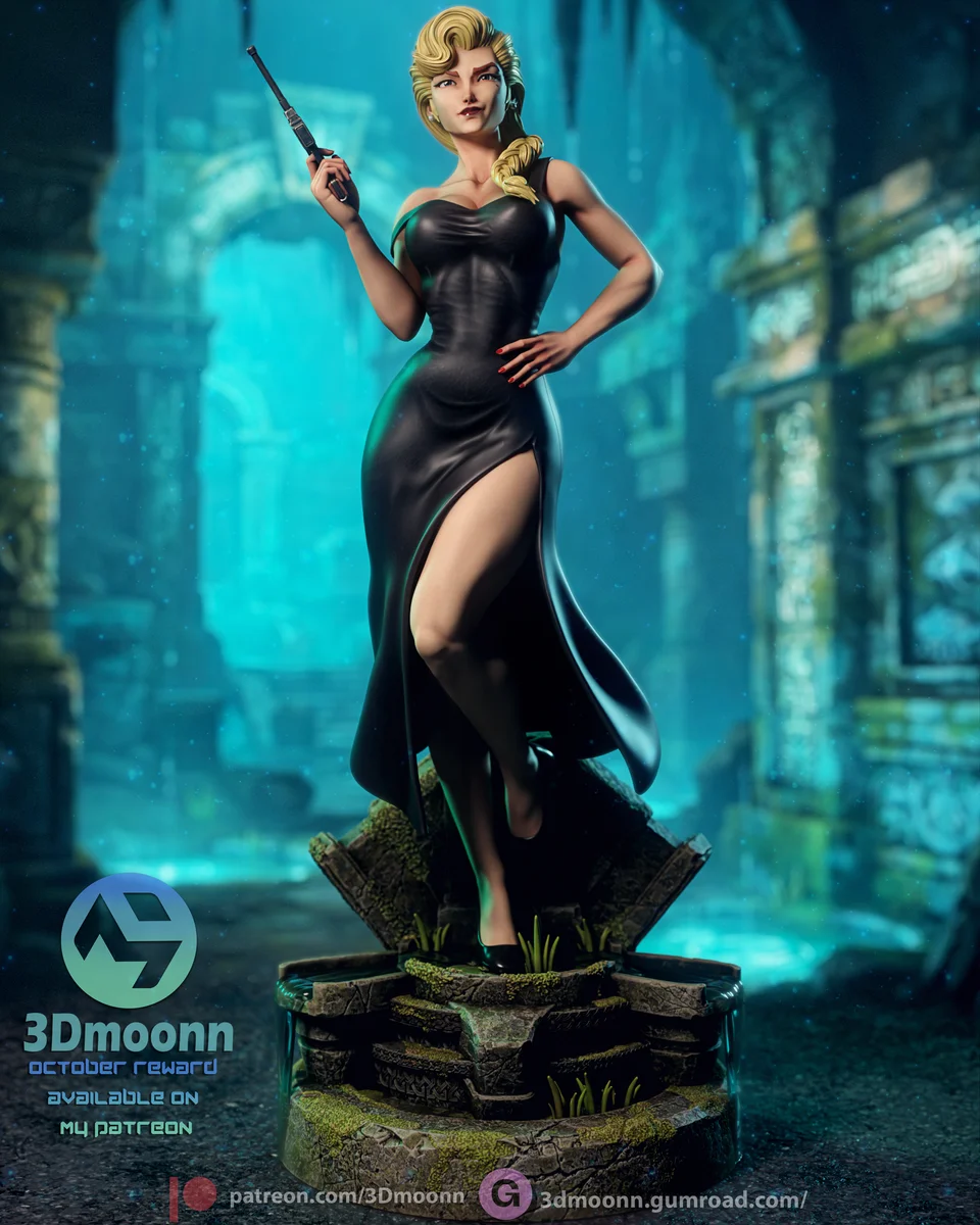 Helga Sinclair | Fan Art | 3D Printed Resin Model Garage Kit | *Un-Painted* | 3DMoonn 3