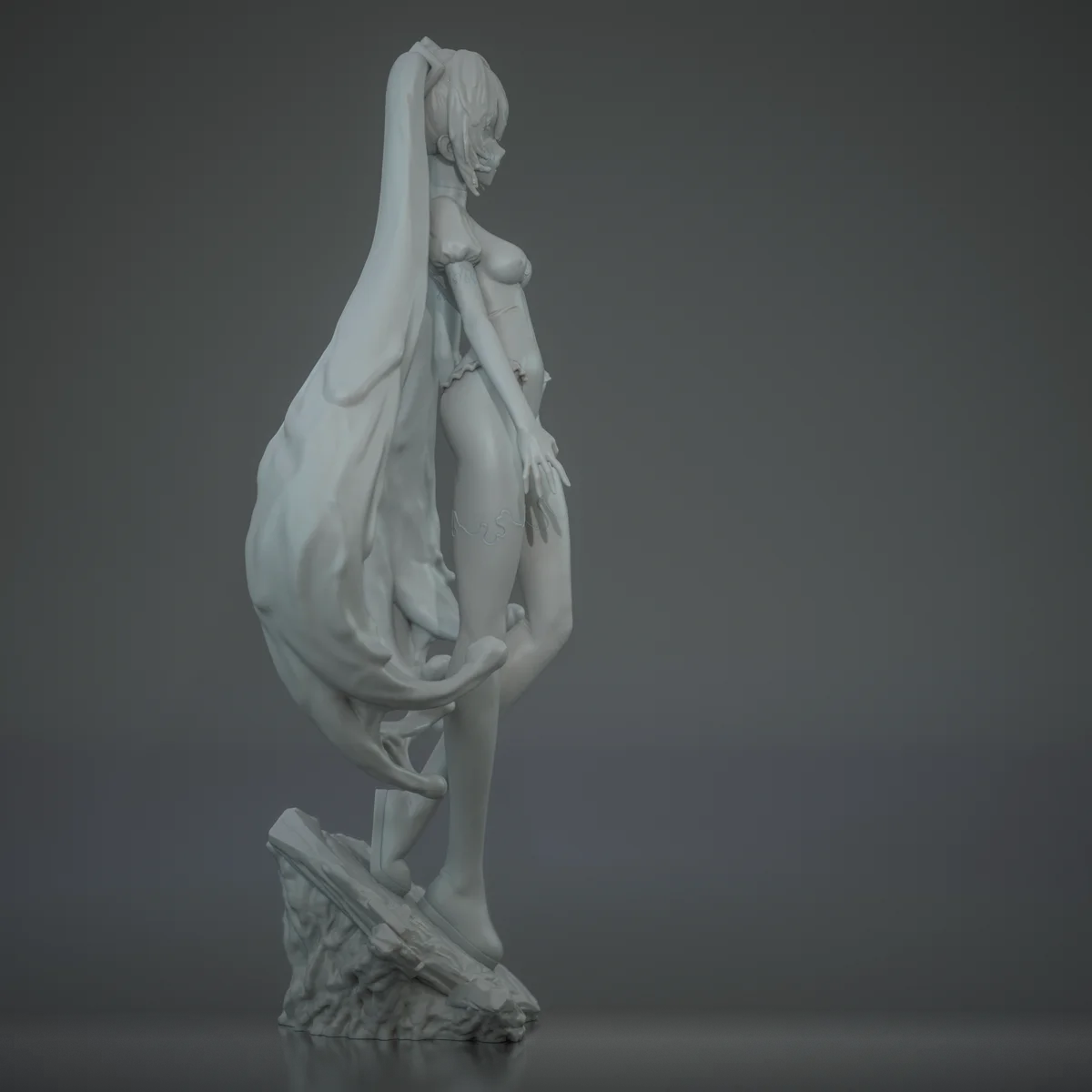 Venom Hatsune Miku | Fan Art | 3D Printed Resin Model Garage Kit | *Un-Painted* | Inari Figure 6