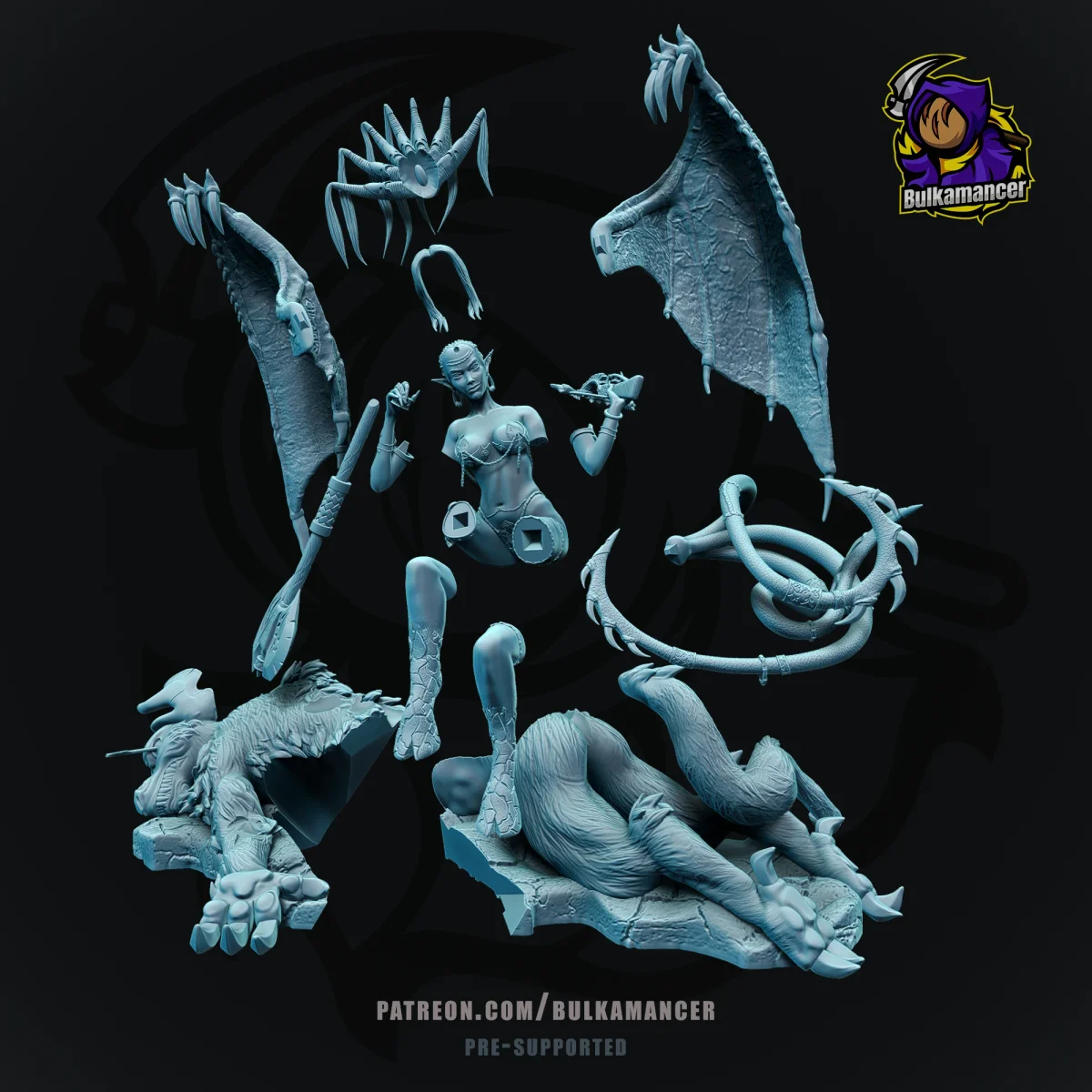 Nocticula | Fan Art | 3D Printed Resin Model Garage Kit | *Un-Painted* | Bulkamancer 4