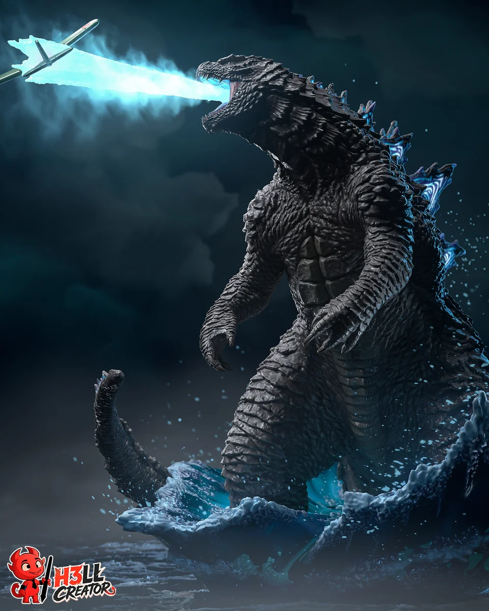 Godzilla | Fan Art | 3D Printed Resin Model Garage Kit | *Un-Painted* | H3LL Creator 3