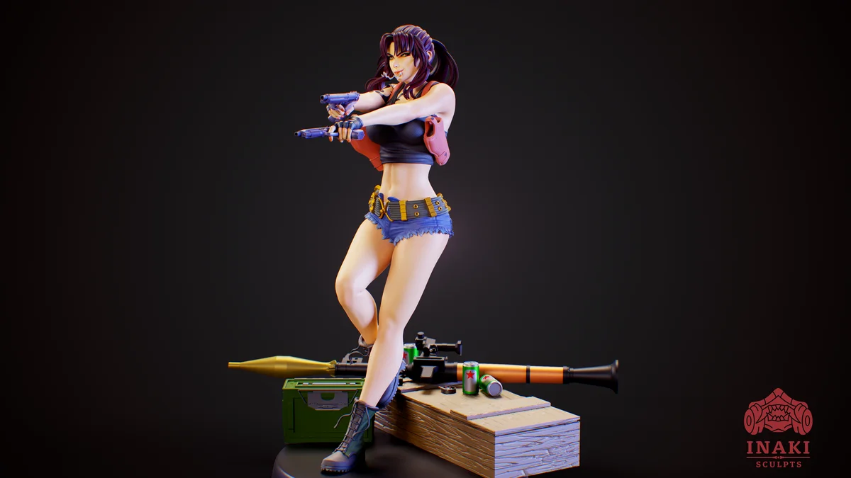 Revy | Fan Art | 3D Printed Resin Model Garage Kit | *Un-Painted* | Inaki Sculpts 3