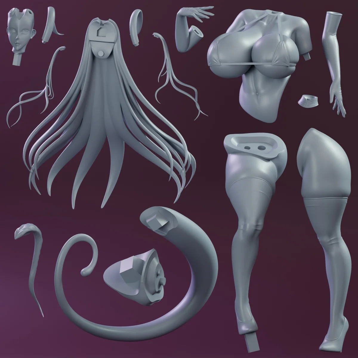 Chameleon Milf | Fan Art | 3D Printed Resin Model Garage Kit | *Un-Painted* | KiTNo 3