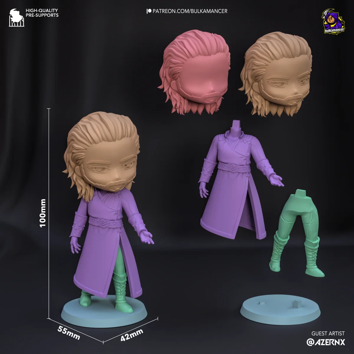 Chibi Origin Characters (Complete Set of 6) | Fan Art | 3D Printed Resin Model Garage Kit | *Un-Painted* | Bulkamancer 5